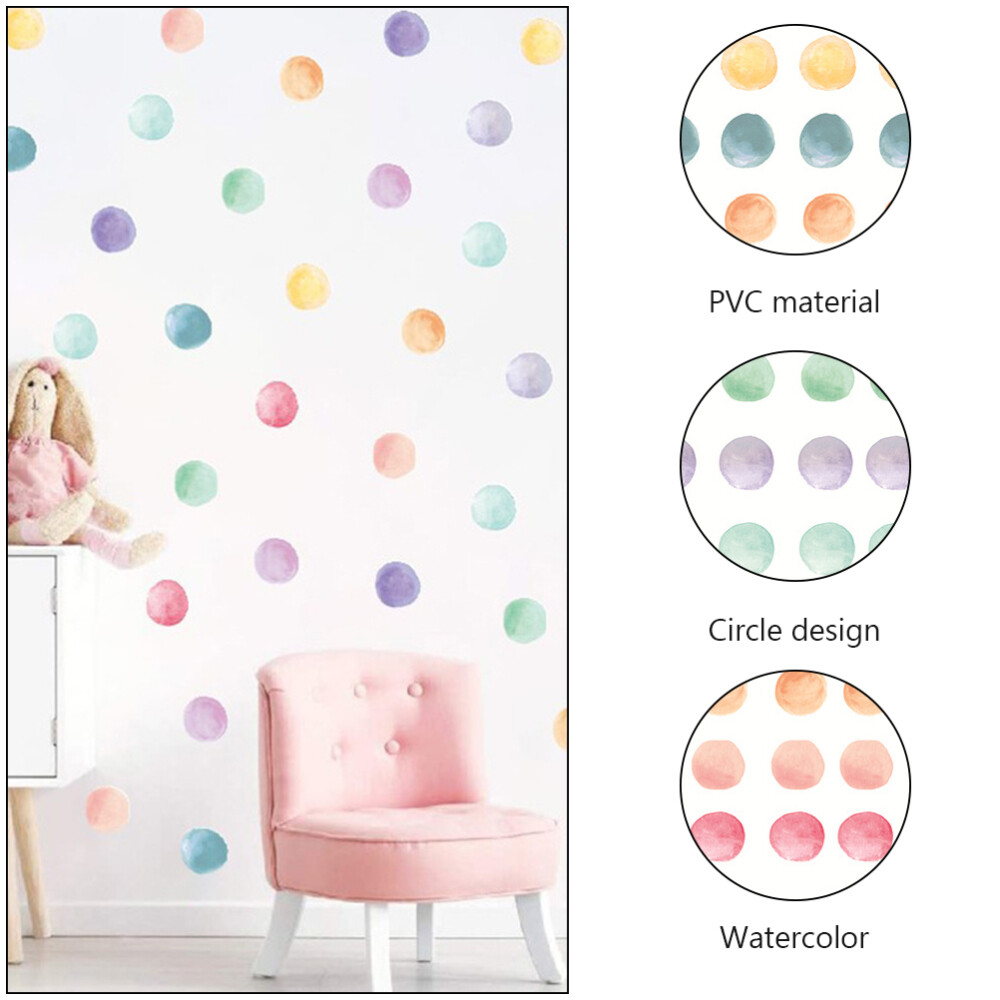 Pvc Colorful Dots Wall Sticker Child Watercolor Classroom Decor Boho