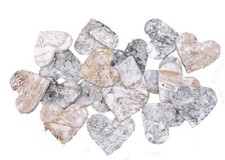 200 Stk Birkenherzen WEISS 2,5cm Deko Herzen Birkenrinde Rindenherzen Holzherzen