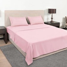 Queen Sheet Set - Sheets and Pillowcases - Deep Pocket - 4 Piece Blush Pink