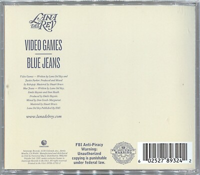 LANA DEL REY Video Games (Radio Edit) 4:03 / Blue Jeans 2-TRACK CD