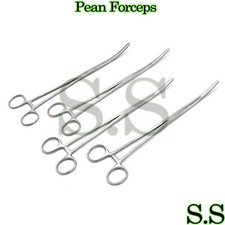 4 Roch-Pean Forceps 8" CURVED Surgical Instruments Sets 