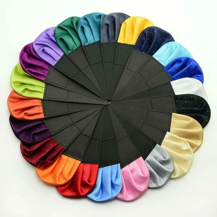 Pañuelo cuadrado de bolsillo predoblado de seda satinado para hombre boda fiesta Foto 2 de 4