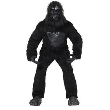 SPIRIT DELUXE ADULT GORILLA COSTUME MASK, JUMPSUIT, HANDS FEET ONE SIZE