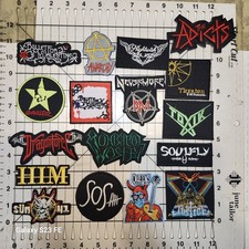 DEATH METAL / ALTERNATIVE BANDS EMBROIDERED PATCHES / LOT OF 17 / 2-3 INCH
