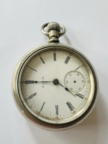Antique 1907 Elgin Natl Watch Co. Pocket Watch Grade 309 Silverode Case - Parts