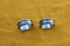 2 pc. Damascus steel finger ring valentines sibling gift 8/7 US STANDARD SIZE