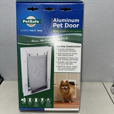 Petsafe Aluminum Pet Door Dog Cat Door Small 1-15 lb's White PPA00-10859