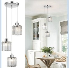 Crystal Pendant Ceiling 3 Light, Chrome Kitchen Island Lights Pendant Light