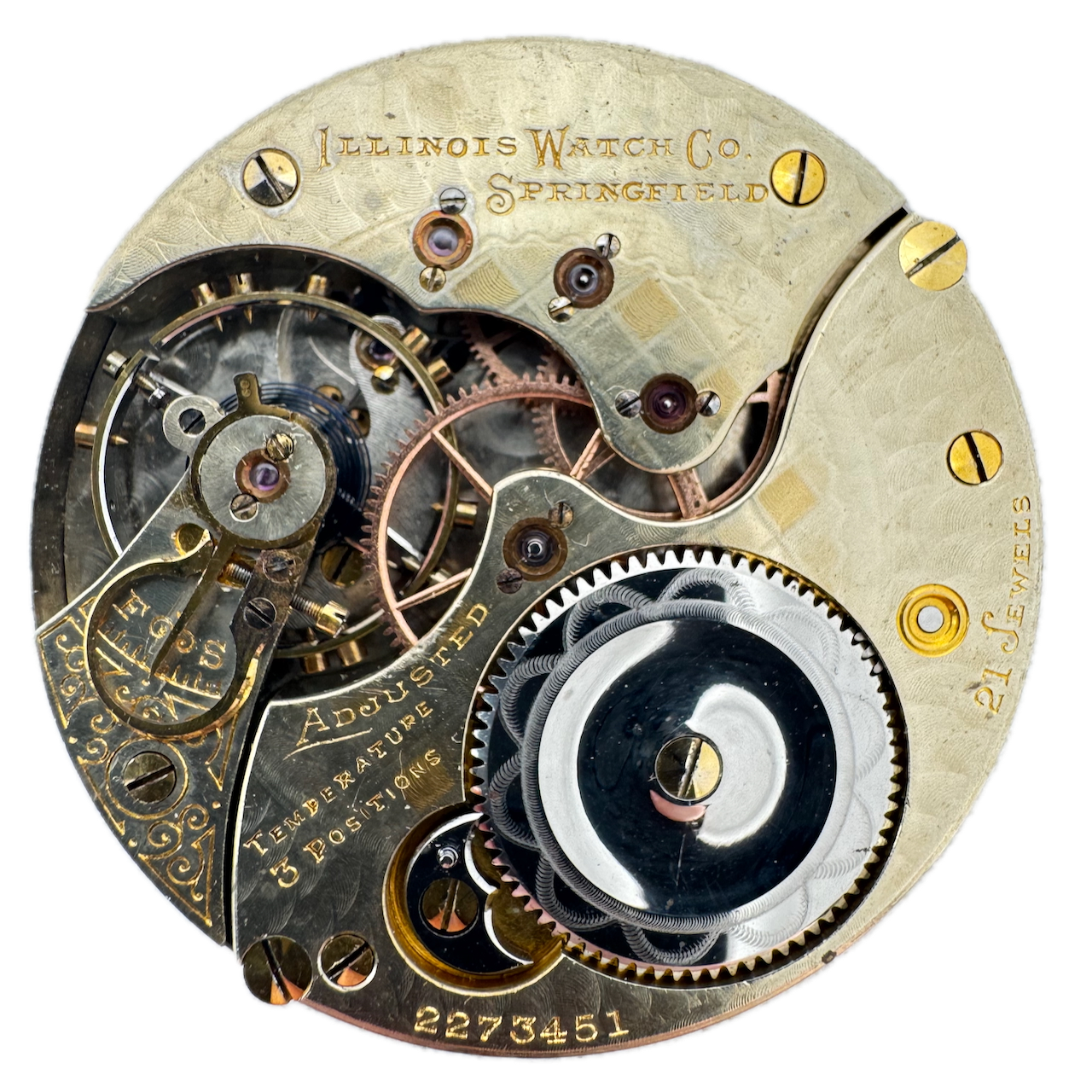 Antique 16s Illinois Checkerboard Two Tone 21j Hunter Pocket Watch Movement 175