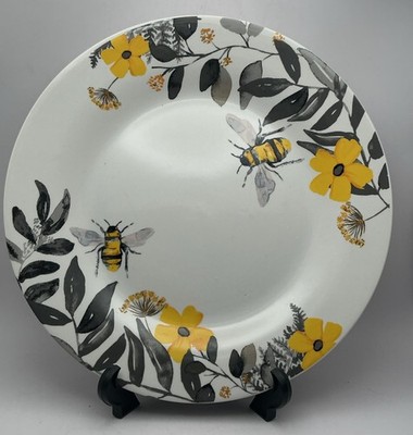 NEW Set of 4 Royal Norfolk Bee Floral Dinner Plates 10.5  Spring Summer NWT