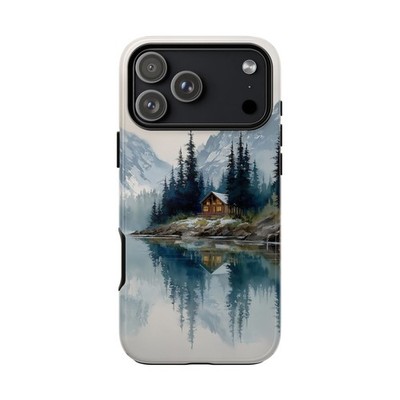 Phone Ink - iPhone/Galaxy/Pixel - Tough Case - Tranquil Cabin Wilderness