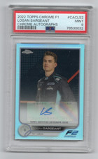 Formula 1 Topps Chrome 2022 F1 Auto Autograph CAC-LS2 Logan Sargeant PSA 9