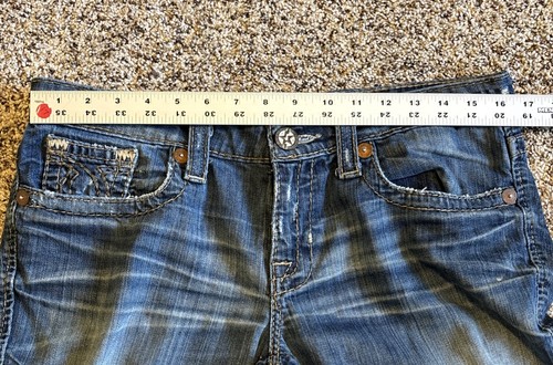 Big Star Miki Jeans Womens 29R Bootcut Low Rise Blue Denim Distressed - Picture 13 of 15