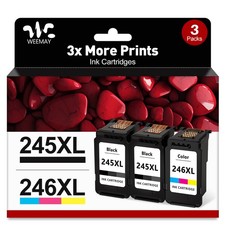 3 Pack Ink Cartridges 245 246XL for Canon Pixma MX490 MG2920 TS202 TS3100 TR4500
