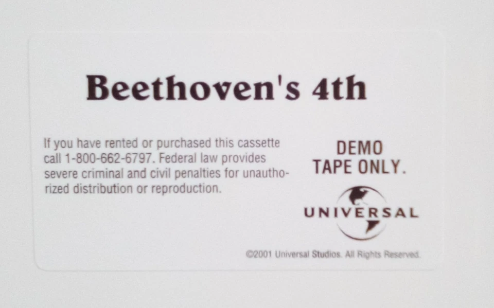 Beethoven's 4th (RARE VHS 2001) Promo/Screening/Demo Comedy Judge Reinhold - Image 3 of 4