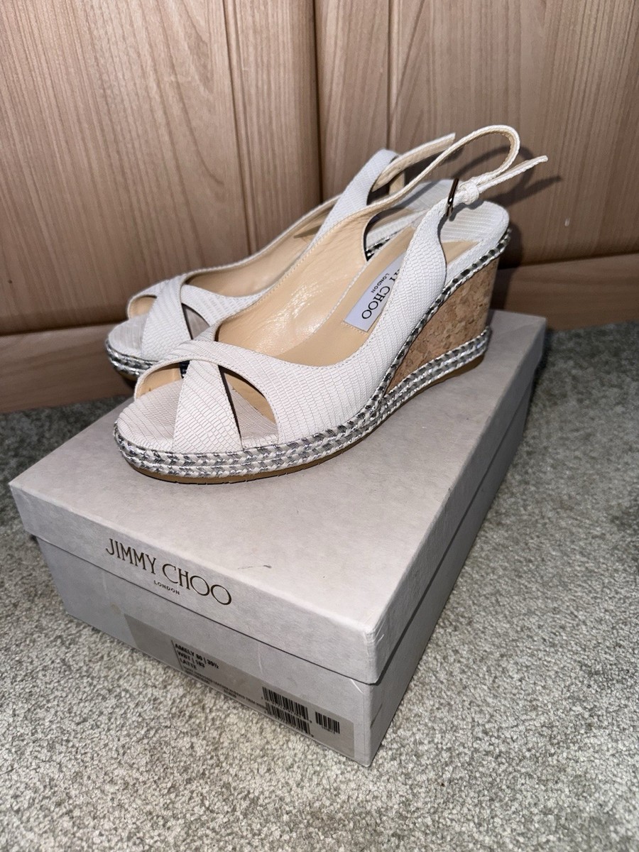 New Jimmy Choo Amely 80 Latte Wedge Heels Brand New Unworn Size