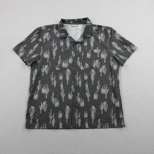 Wellen Shirt Mens Large Gray Airweave Performance Cactus Lightweight Button Up