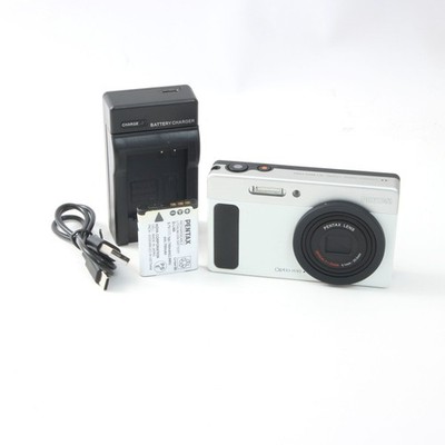 PENTAX Optio H90 White Silver Compact Digital Camera Excellent