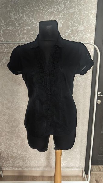 Women Monsoon Shirt Black Cotton 46