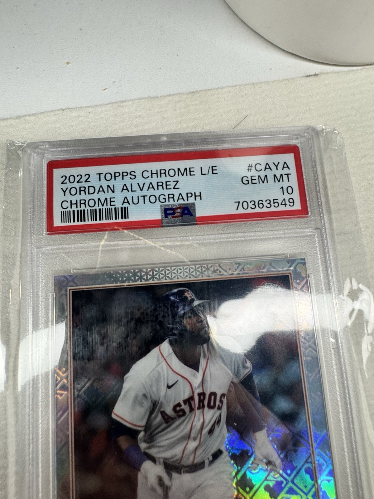 ✨Yordan Alvarez 2022 Topps Chrome LE Auto Autograph RC Houston Astros PSA 10 ✨ view 5