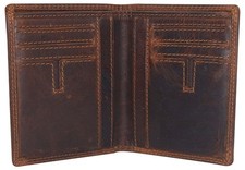 Vintage Leather Mens Slim Bifold Wallet RFID Blocking Credit Card Holder Wallets