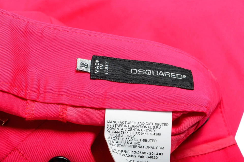 Pantalones para mujer Dsquared2 rosa brillante frente plano US XS IT 38 Foto 4 de 4