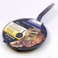 Tramontina Carbon Steel 10-Inch Frying Pan Naturally Non Stick Skillet Oven Safe