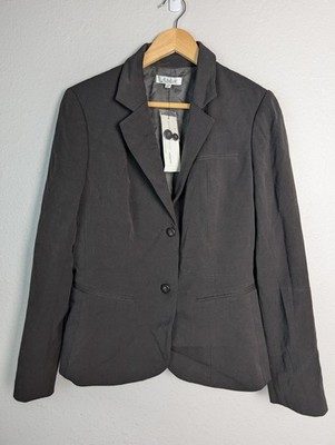 Atelier Blazer Womens 8 Brown Two Button Notch Lapel Lined Jacket Work Career