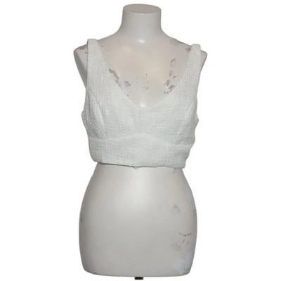 Lulus, Crop Top, Größe: M, Weiß, Polyester/Viskose, Schlangenhaut, Damen #hDn