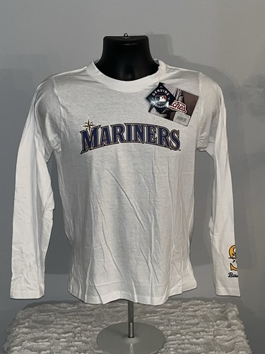 SEATTLE MARINERS MLB BASEBALL WORDMARK LONG SLEEVE SHIRT YOUTH KIDS LARGE NWT