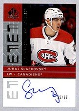 Juraj Slafkovsky 2022-23 SP Authentic '02-03 Retro Future Watch Rookie Auto /99