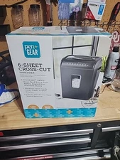 Pen + Gear 6-Sheet Crosscut Paper/Credit Card Shredder With Box