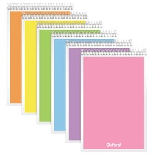 Steno Spiral Notebooks set Top Bound 6x9 Inch Pastel Study Pad 6 Pk