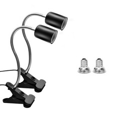 Reptile Heat Lamp with Flexible Gooseneck Stands, 2 Lamps, 360  Rotatable Cli...