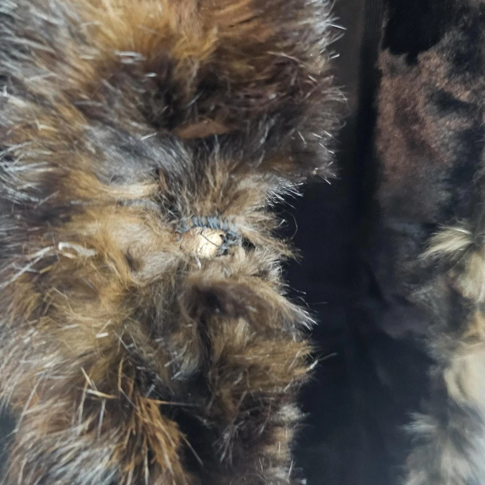 Antigua capa de piel de castor con ribete de piel chaqueta capelet victoriana grande pesada década de 1800 Foto 2 de 4