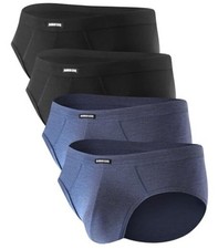 Men's Tagless Briefs Coverd Waistband Comfort Soft Underwear Large Black,blue