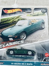 Hot Wheels 91 Mazda MX-5 Miata Modern Classics Car Culture 5/5 Green HKC68