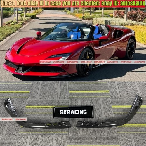 For Ferrari SF90 Dry Carbon Fiber Front Rear Lip Side Skirts Spoiler Wing Kits - Picture 3 of 104