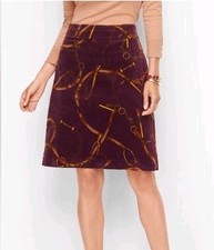 Talbots Women s Size 8 Petite Equestrian Print Horse Corduroy Skirt