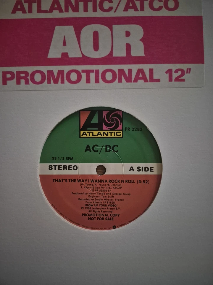 AC/DC That's The Way I Wanna Rock N Roll 12" Single Promo Sampler US 1988  - Image 4 of 4