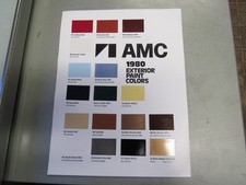 1980 AMC AMERICAN MOTORS EXTERIOR COLORS PAINT CHIP CHART