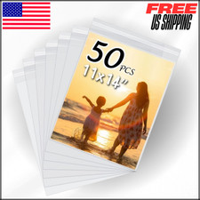 Acid-Free Crystal Clear Sleeves Art Print Photo Storage Bags Matte 50 Pack 11x14
