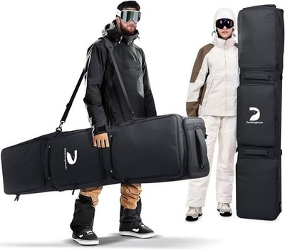 Waterproof Ski Bag with Wheels, Double Rolling Snowboard Bag for Air Travel E...