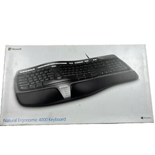 NEW - Microsoft Natural Ergonomic 4000 Wired Keyboard Model 1048 Black OPEN BOX