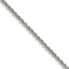 2.5mm Sterling Silver Solid Rope Chain Necklace