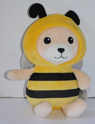 Bumble Bee Costume on Bear Stuffed Plush Animal About 8''