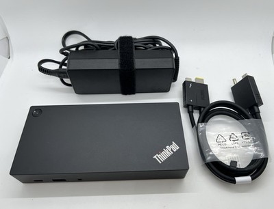 Lenovo ThinkPad USB-C Dock Station Gen 240AS w/ Adapter & Cables