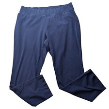Lands End Starfish Slim Leg Navy Blue Knit Pull On Pants Womens XL 18