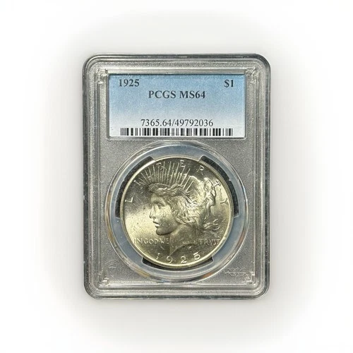 1925 Peace Silver Dollar $1 PCGS MS64 Graded - Original Tone