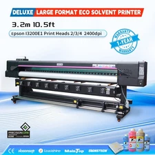 Deluxe 10.5ft Large Format Printer ECO Solvent+RIP Epson I3200 Wide Banner Vinyl
